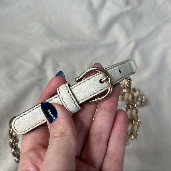 Vintage Gucci White Leather and Gold Chain Belt 1980’s - Picture 3 of 8